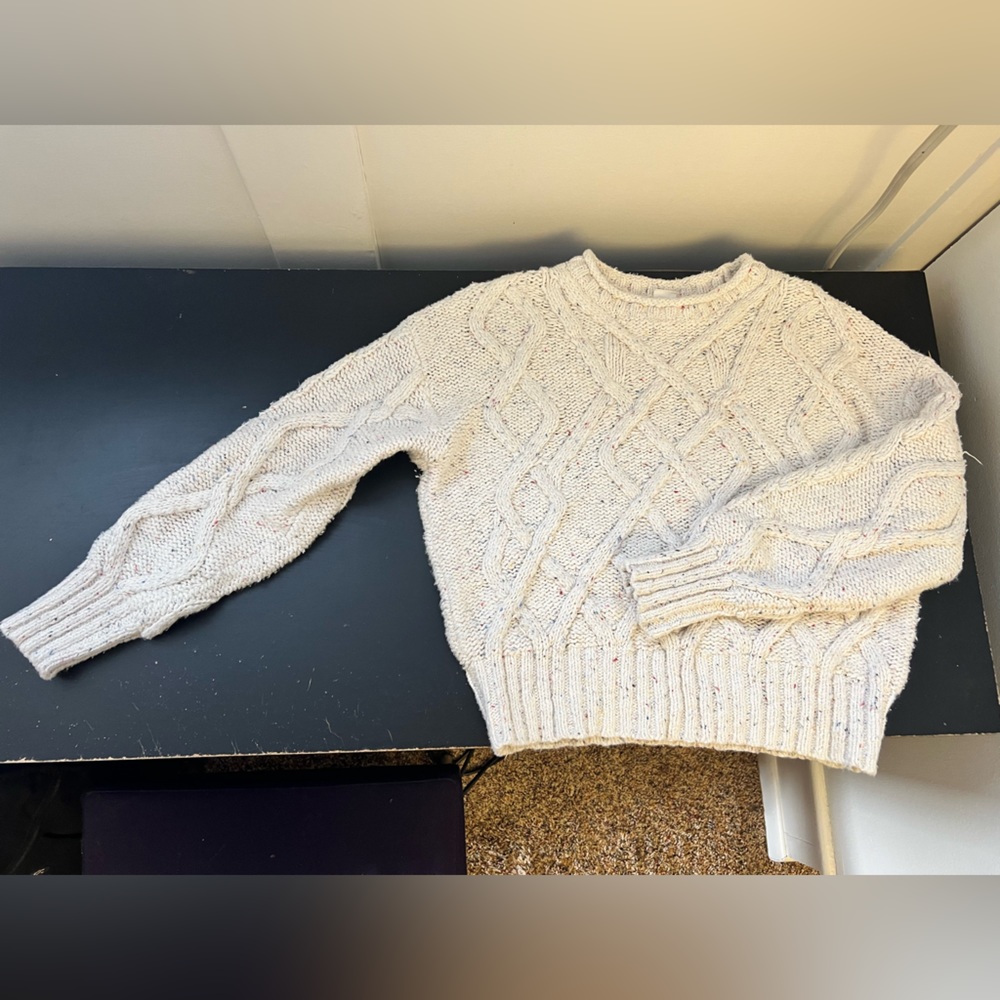 Gap Off-White Color Flecked Knot Sweater